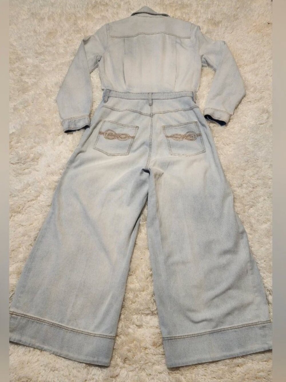 Shona Joy Light Wash Denim Jumpsuit - Picture 6 of 7
